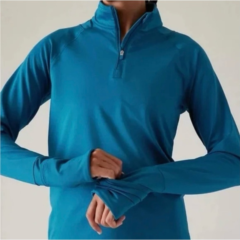 Athleta Womens Whistler Half Zip in Dark Lapis Blue (Size XS- worn once) - Picture 2 of 6